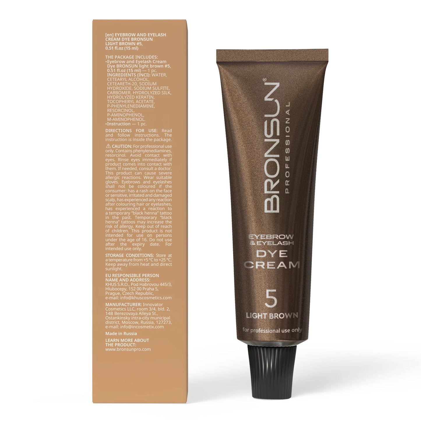 Bronsun Eyelash & Eyebrow Dye Cream -Light Brown#5